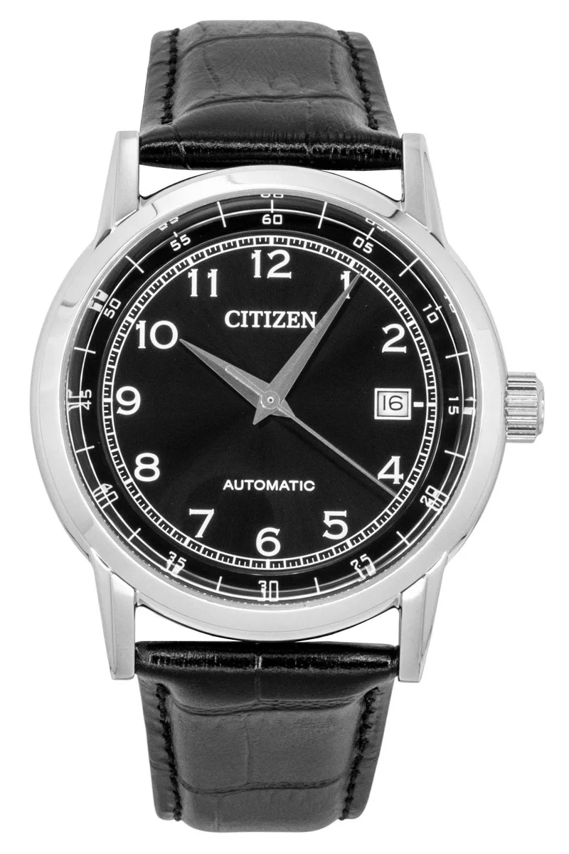 Citizen Citizen Automatic 40 mm Black Dial Leather Strap NJ0210-05E Watch — product photo
