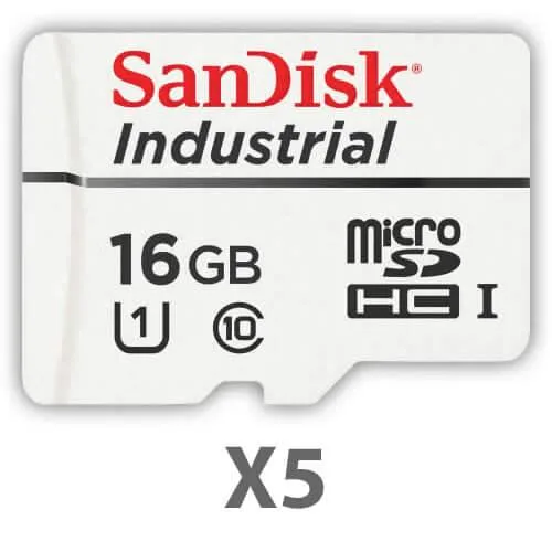 SanDisk SanDisk Industrial 16GB microSDHC Class 10 5 Pack — φωτογραφία προϊόντος