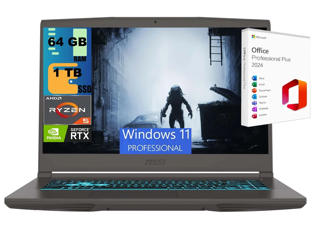 Gray gaming laptop with 15.6 inch FHD 144Hz screen and thin chassis