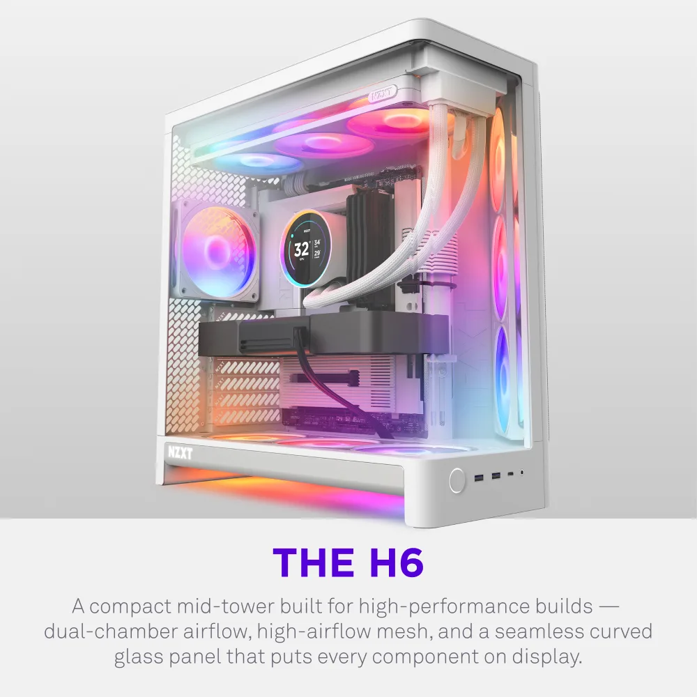 NZXT NZXT CC-H62FW-P1 PC case White ATX dual-chamber — fotografia produktu