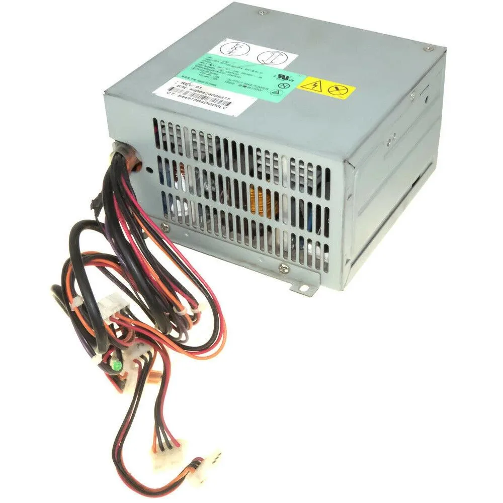 Silver rectangular server power supply unit with label showing model DPS-200PB-129 A