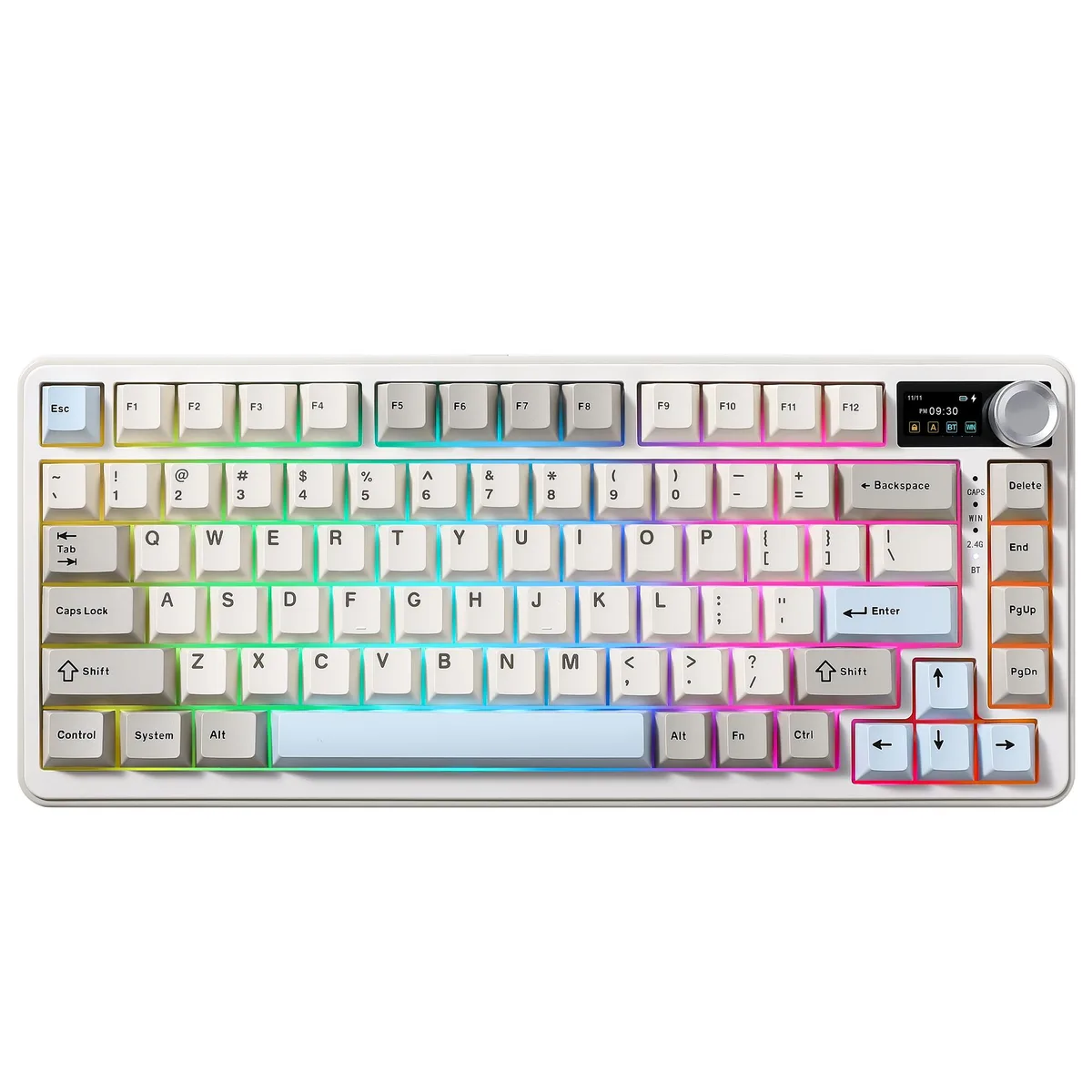 YUNZII YUNZII B75 PRO MAX 75% Wireless Mechanical Gaming Keyboard Beige Milk V2 Switch — photo du produit