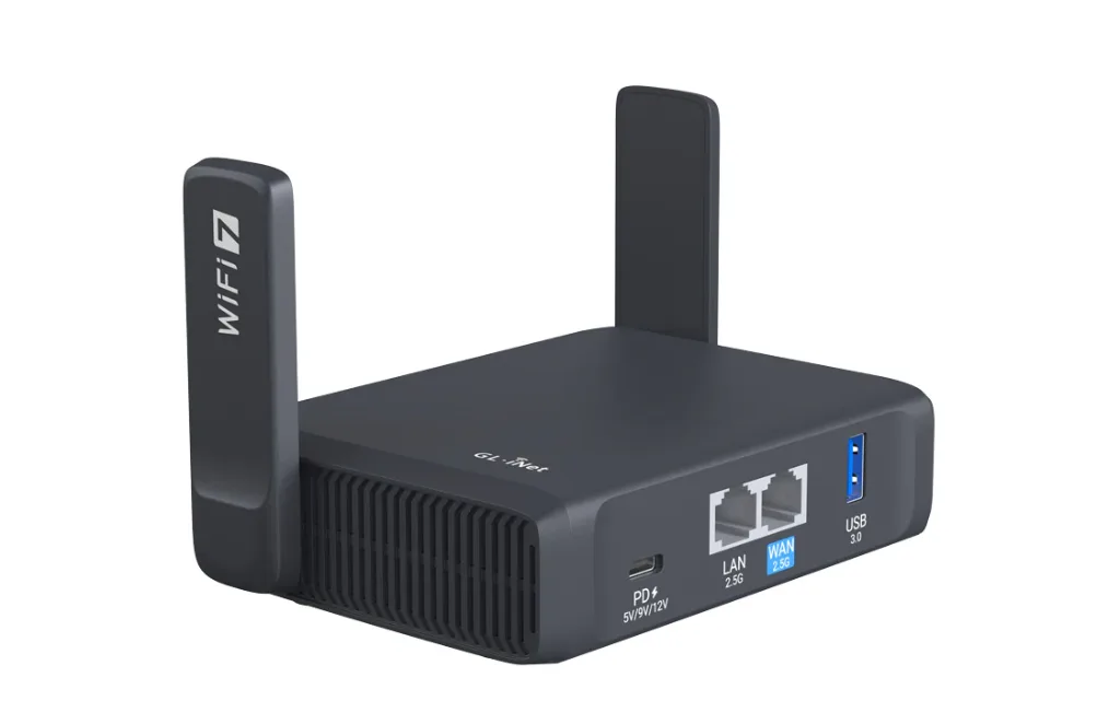 GL.iNet GL.iNet GL-BE3600 Slate 7 Wi-Fi 7 wireless router — product photo