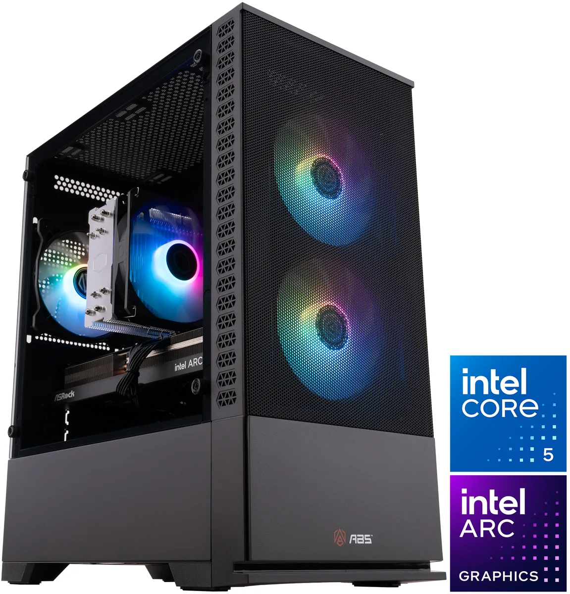 Refurbished ABS Cyclone Aqua gaming desktop in Compucase 5F13 chassis