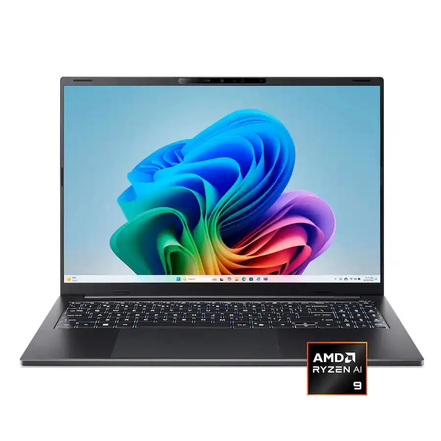 Obsidian Black 16 inch touchscreen laptop with anti-glare display and backlit keyboard