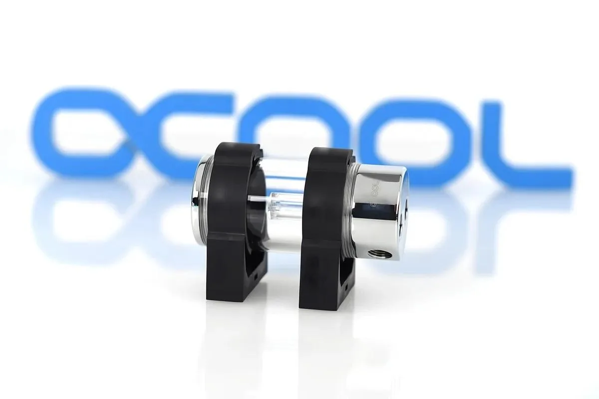 Alphacool Alphacool Cape Corp Coolplex HF Metal 10 Chrome Reservoir G1/4 80ml Acrylic — foto produk