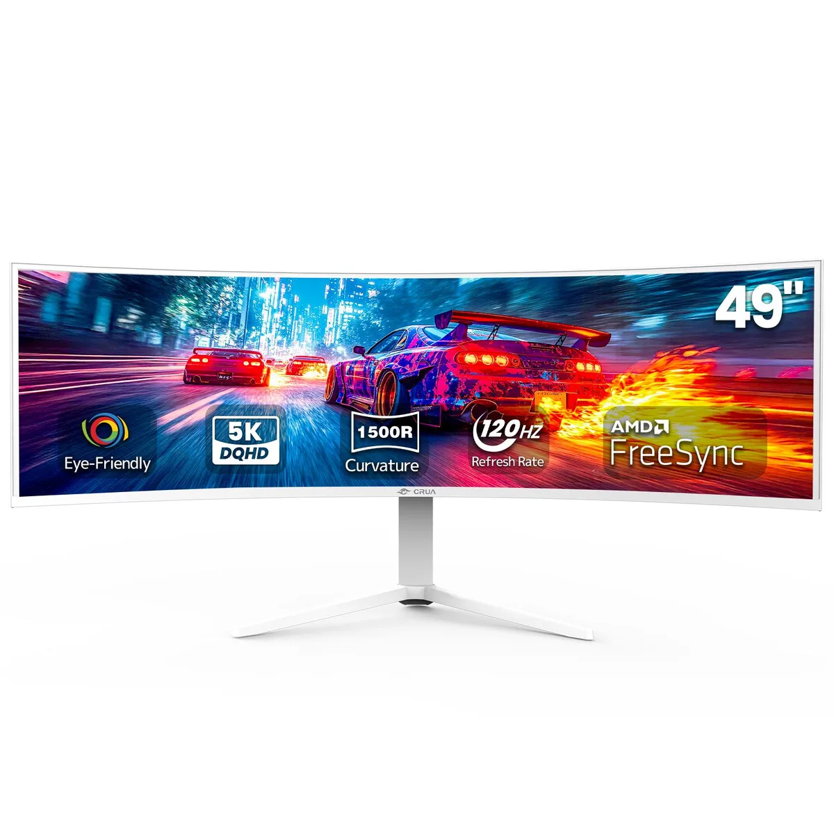 CRUA CRUA 49" White Curved Gaming Monitor 5120x1440 120Hz 1500R — product photo