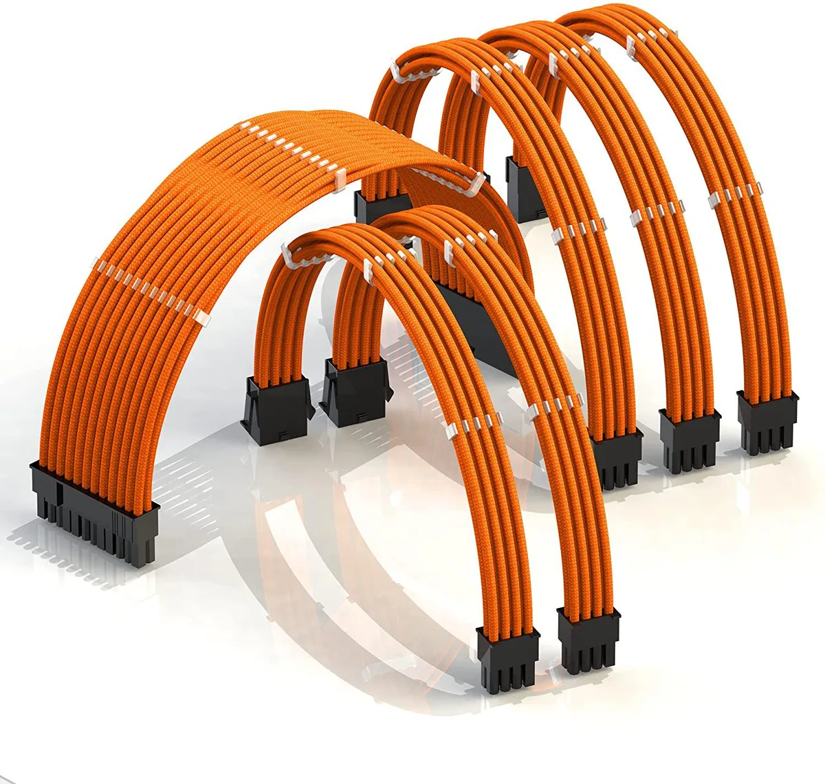 myVolts myVolts 50cm PSU Cable Extension Kit Orange 24Pin 2xCPU 3xGPU 18AWG — product photo