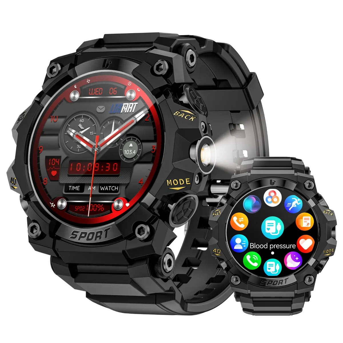 LOKMAT LOKMAT ATTACK 3 PRO Smart Watch 1.39" IP68 Bluetooth 5.1 Black — fotografie produktu