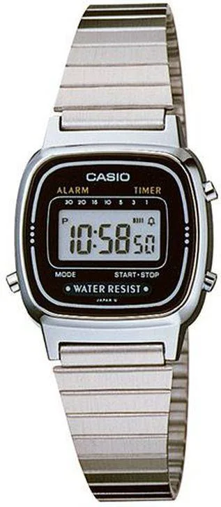 CASIO CASIO LA670WA-1 stainless steel digital watch 25 mm — product photo