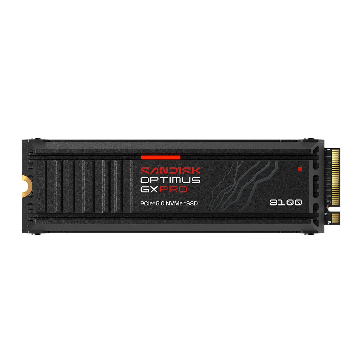 M.2 2280 SSD with low-profile anodized aluminium heatsink and RGB LED