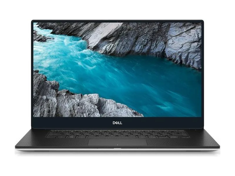 Silver Dell XPS 15 7590 laptop closed showing platinum finish