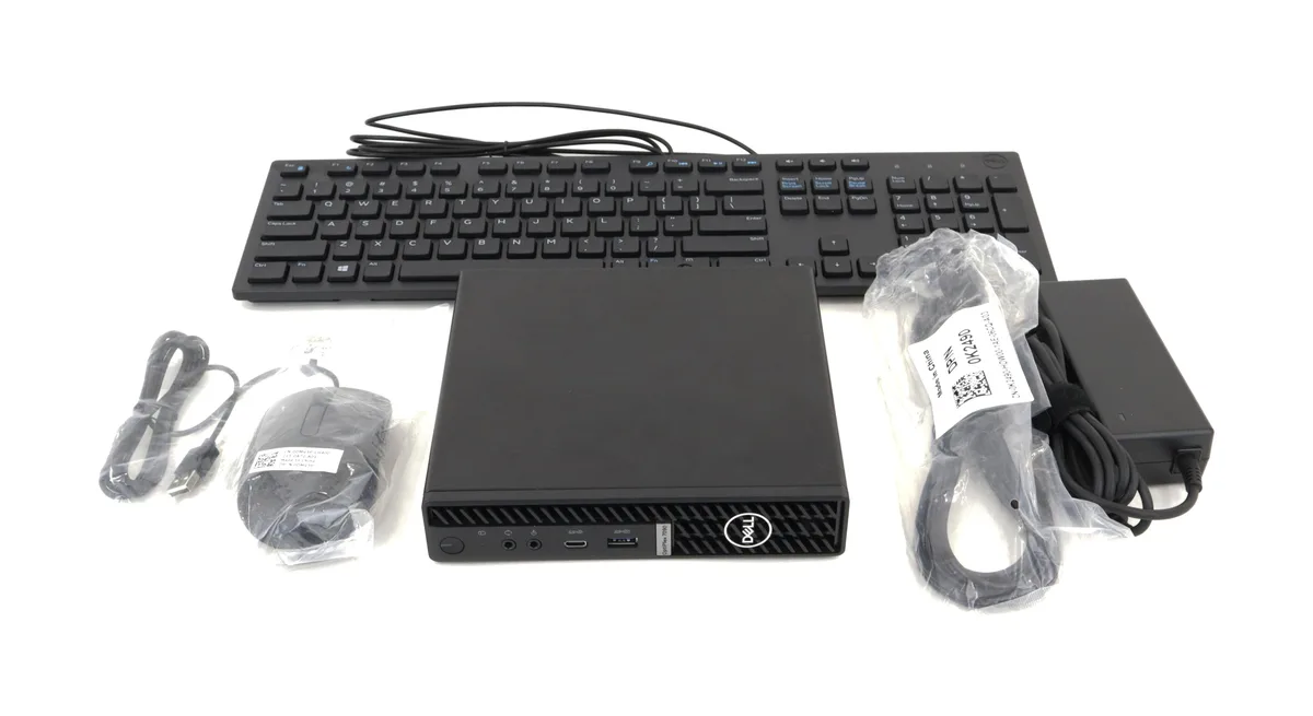 Small black rectangular desktop tower standing upright