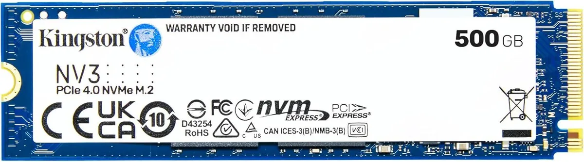 Kingston Technology Corp. Kingston Technology Corp. NV3 500GB M.2 2280 PCIe 4.0 x4 NVMe internal SSD — product photo