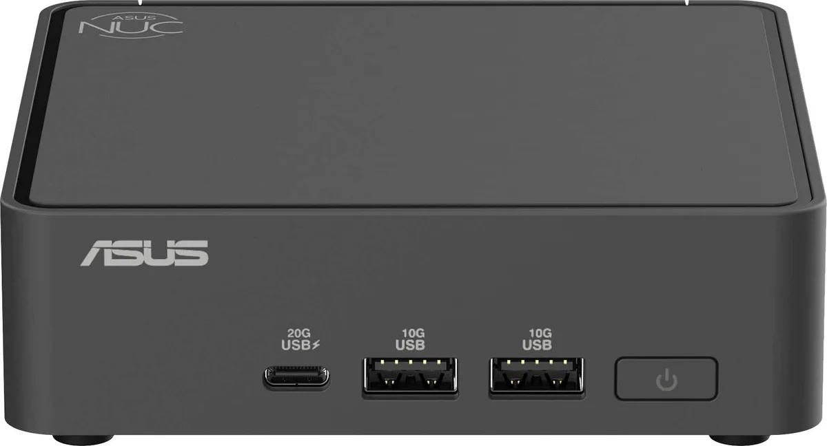 Compact silver mini desktop PC with rounded edges