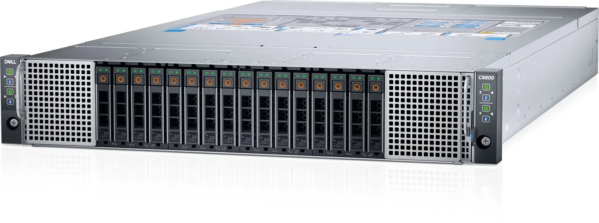 Silver 2U rack server chassis with front drive bays