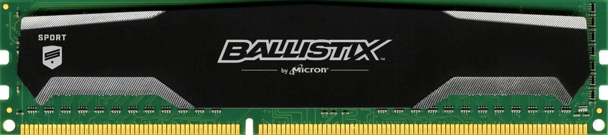 Green rectangular DDR3 memory module with gold contacts and black heat spreader