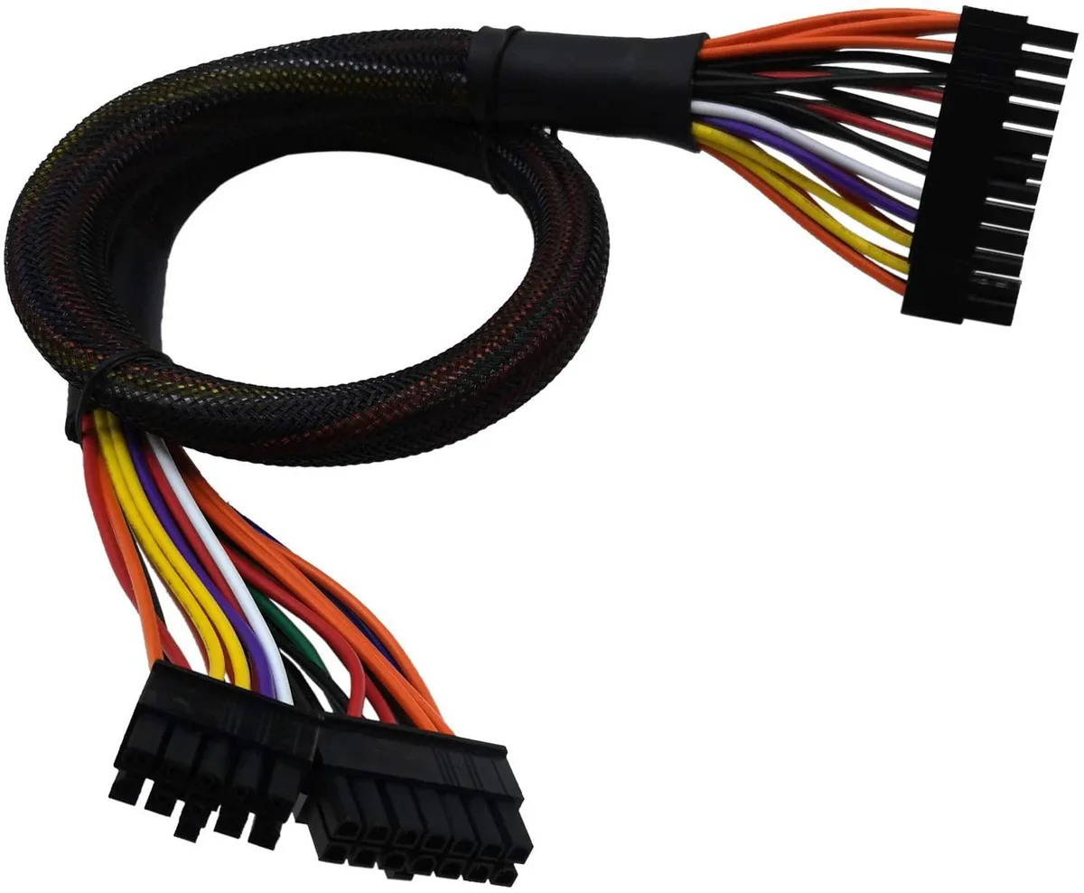Sleeved adapter cable with 14-pin, 10-pin and 24-pin connectors, 63cm long