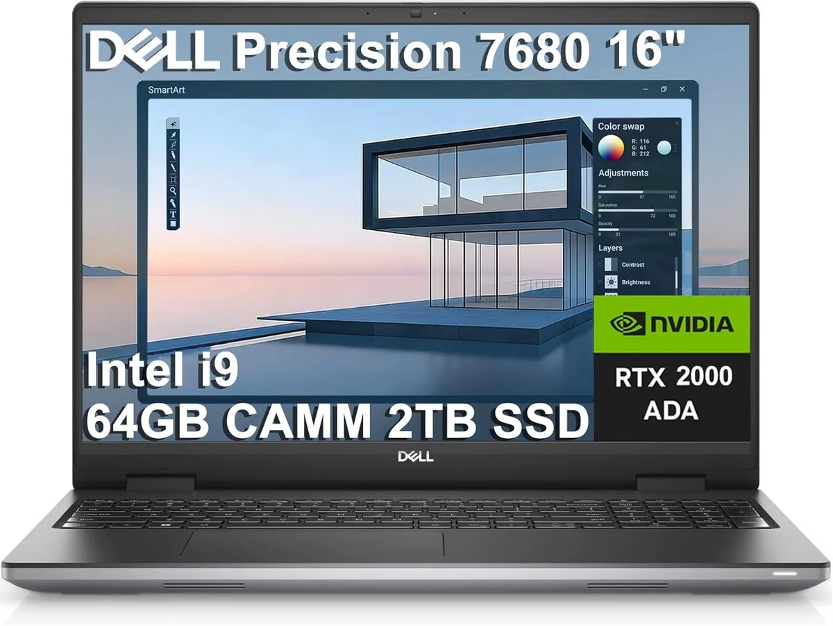 DELL DELL Precision 7680 16.0" WUXGA i9-13950HX 64GB DDR5 2TB NVMe RTX 2000 Ada 8GB Windows 11 Pro — Produktfoto