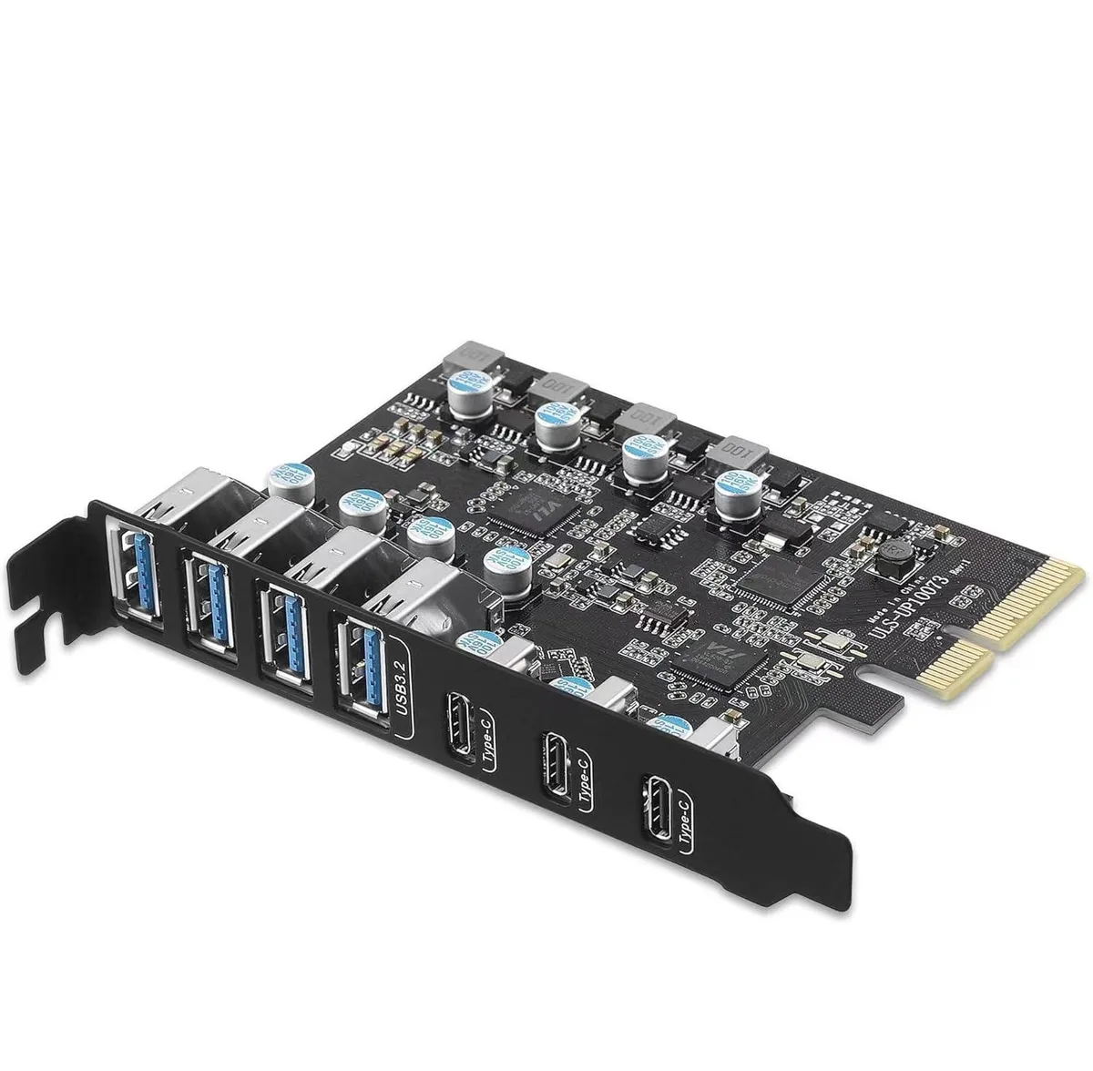 ESTONE ESTONE PCIE24A3C3.2 7-Port USB 3.2 Expansion Card (4×A, 3×C) 10 Gbps — 제품 사진