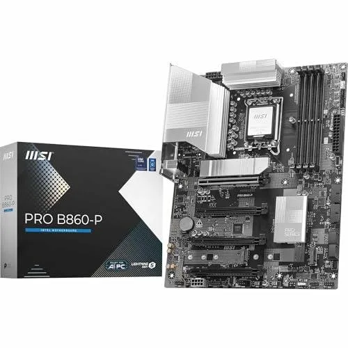 Black ATX motherboard with silver heatsinks and multiple expansion slots