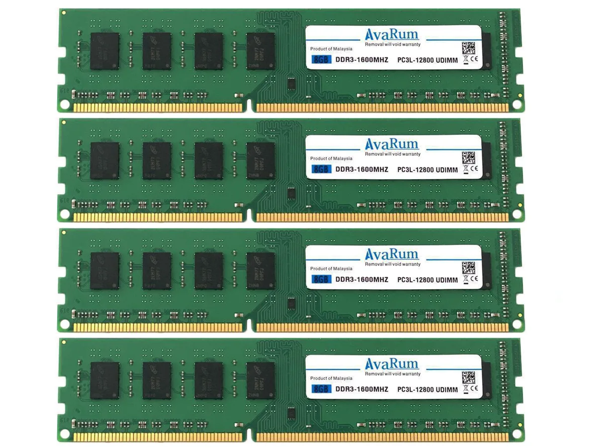 Avarum Avarum Avarum-3L81600-UDIMM 32GB (4 x 8GB) DDR3L 1600 CL11 1.35V desktop RAM — photo du produit