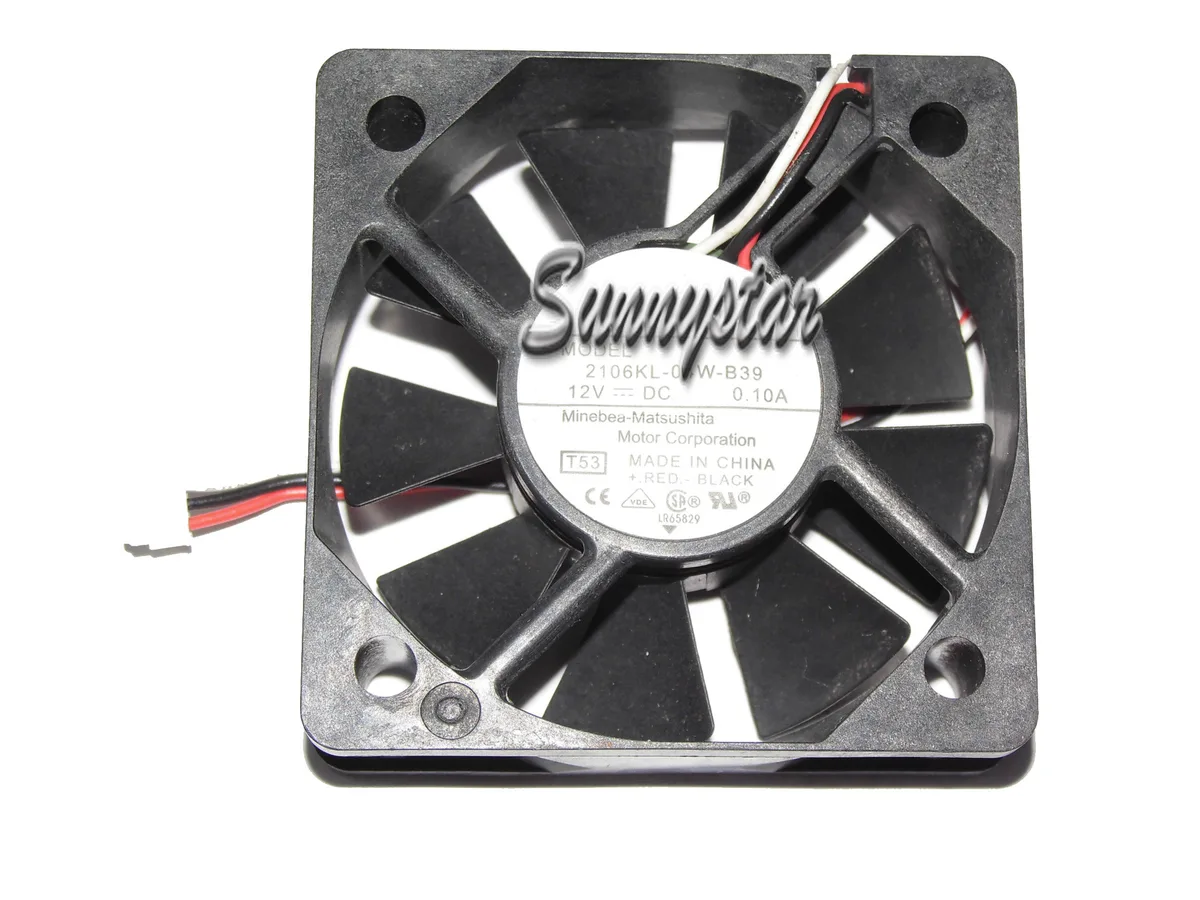 Black 50mm square cooling fan with three-pin connector