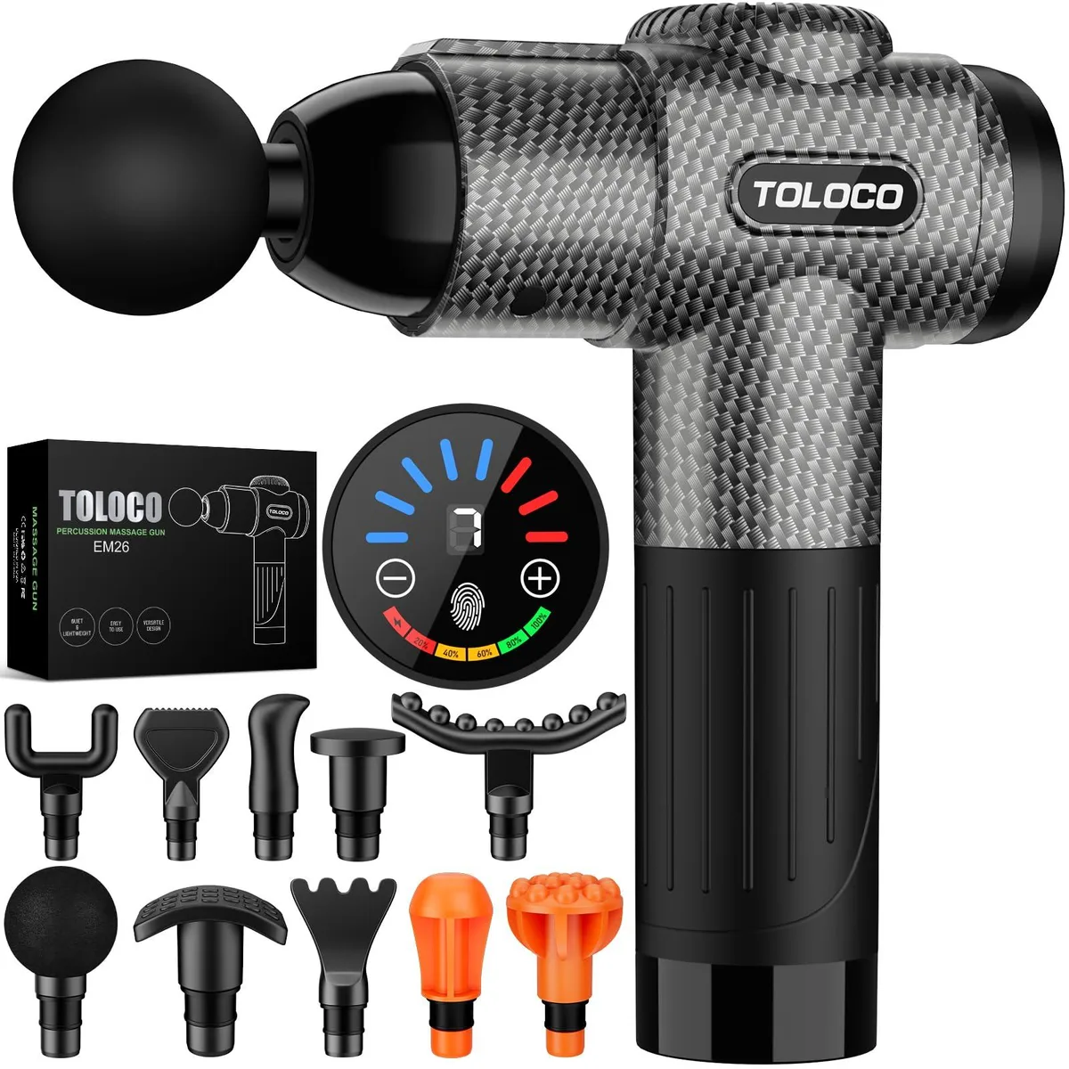 iLive EM26 Massage Gun 10 Heads 12mm 3200rpm 2.1lb Blue — produkto nuotrauka