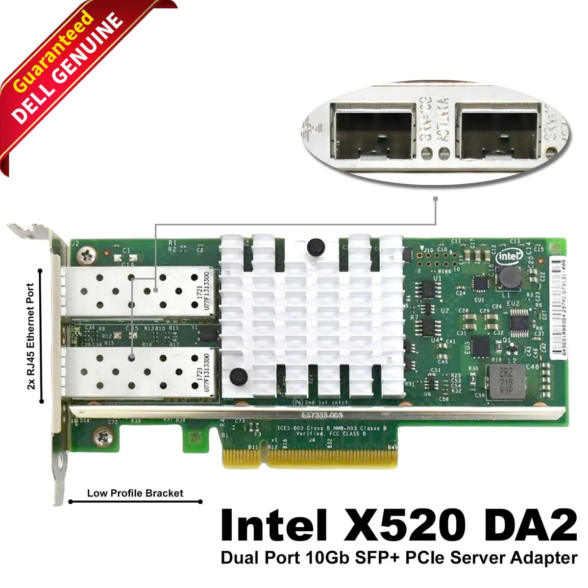 DELL DELL X520-DA2 10 Gb dual-port SFP+ low-profile expansion card — 商品照片