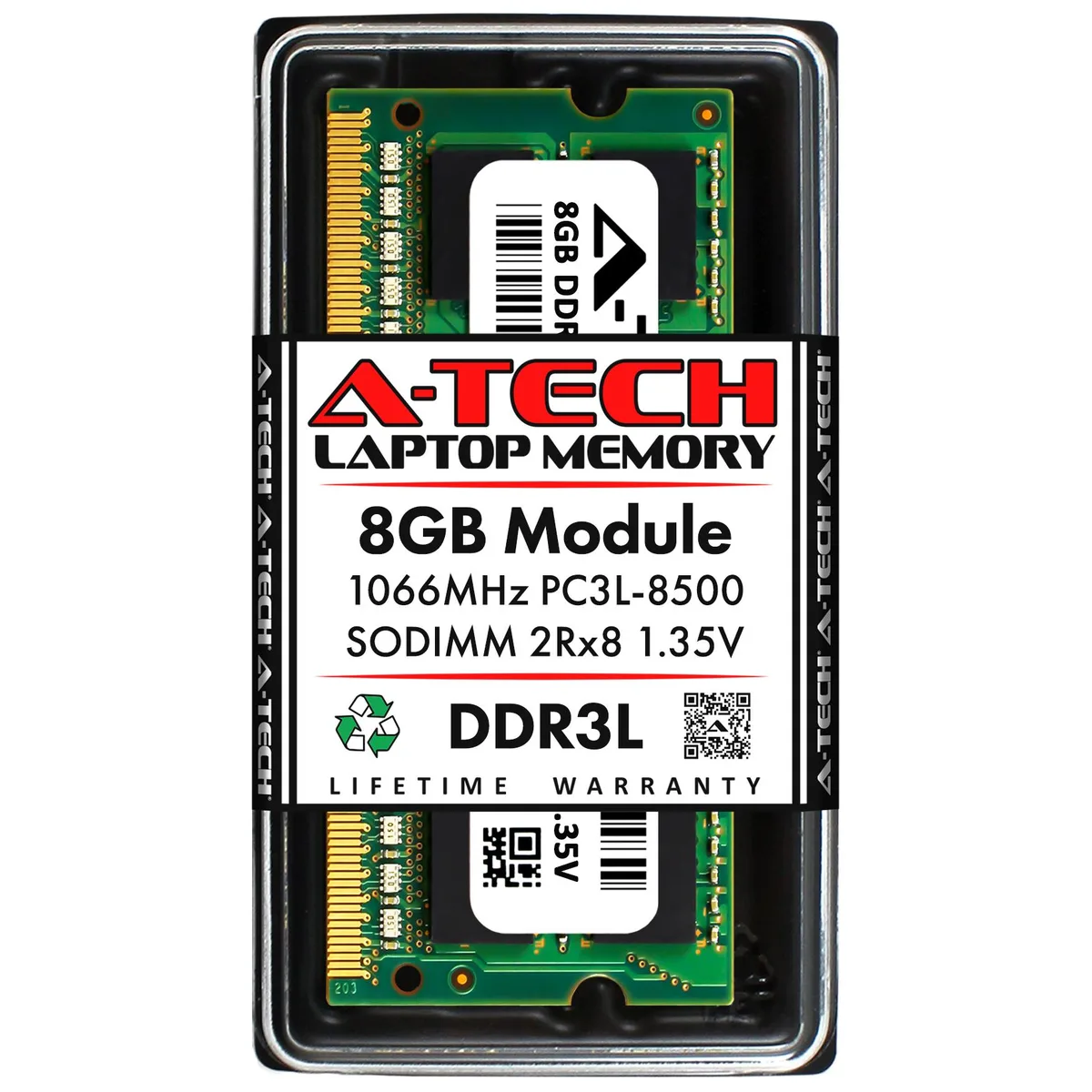 A-Tech A-Tech 8GB DDR3L 1066MHz PC3L-8500 204-Pin SODIMM laptop RAM — תמונת המוצר