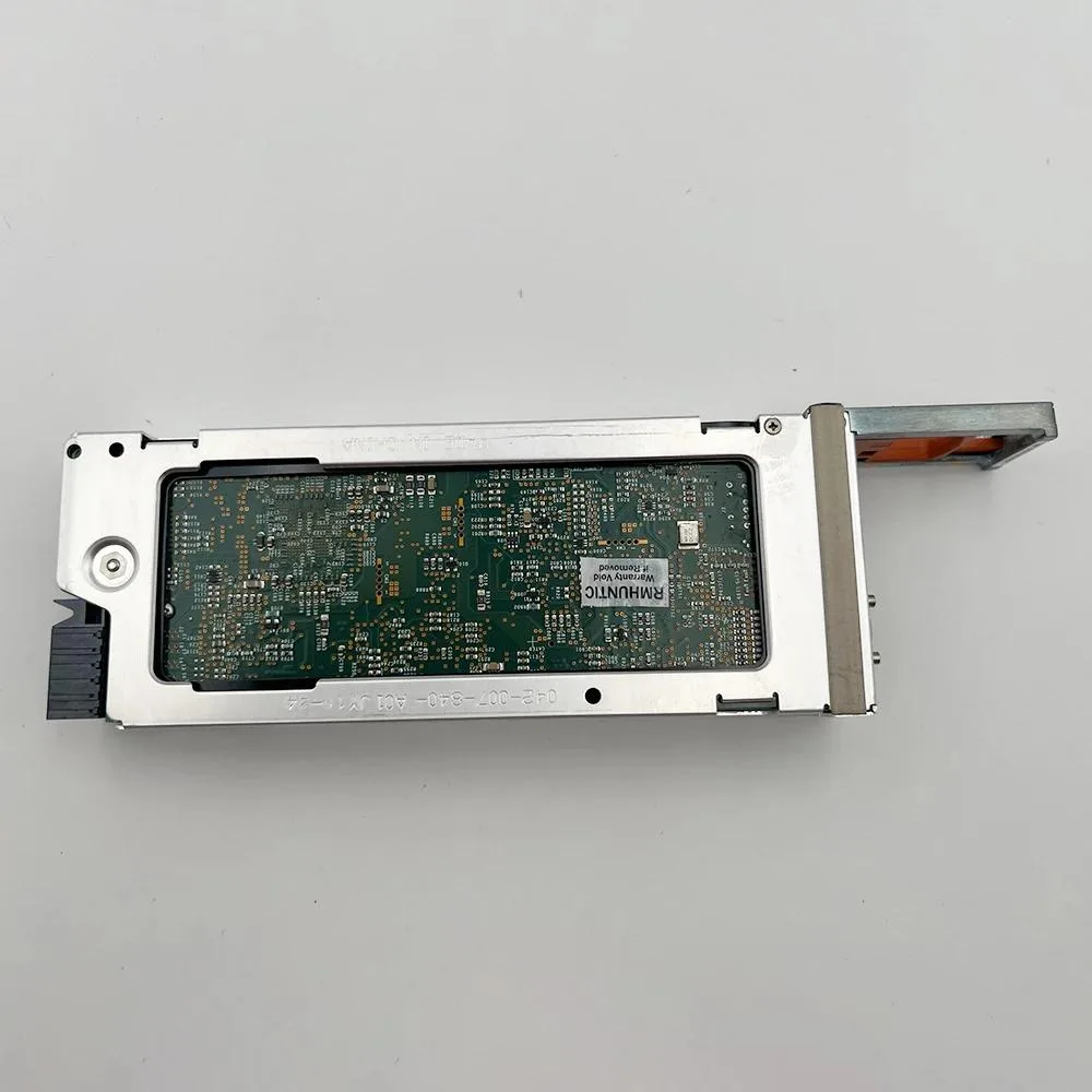 Rectangular silver power supply unit with rear connector and side venting