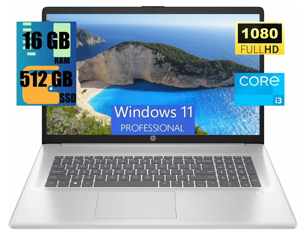 HP HP 17 laptop i3-N305 8-core 16GB 512GB 17.3" FHD — product photo