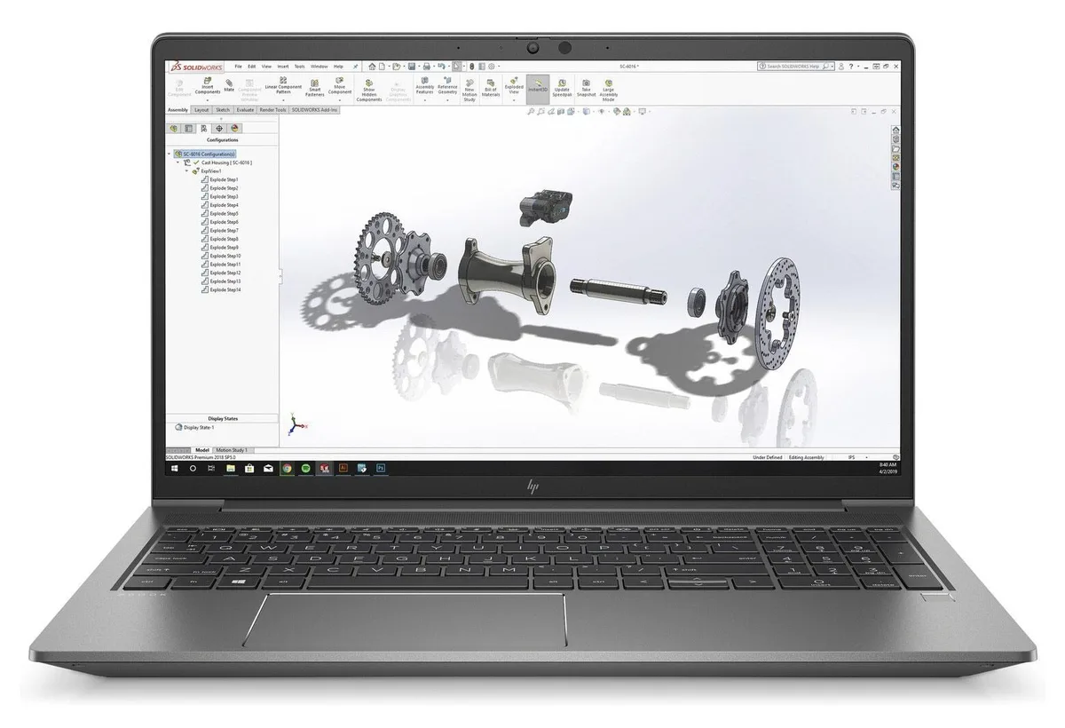 HP HP ZBook Power G8 laptop i7-11850H 40 GB DDR4 256 GB SSD NVIDIA T1200 15.6" FHD Gray — product photo