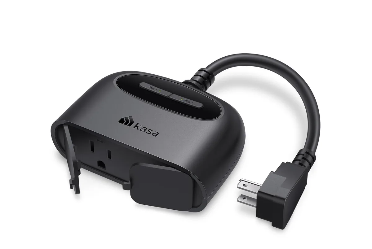 Kasa Smart EP40 2-Socket Outdoor Smart Plug IP64 15A 1875W 2.4GHz 300ft — fotografie produktu