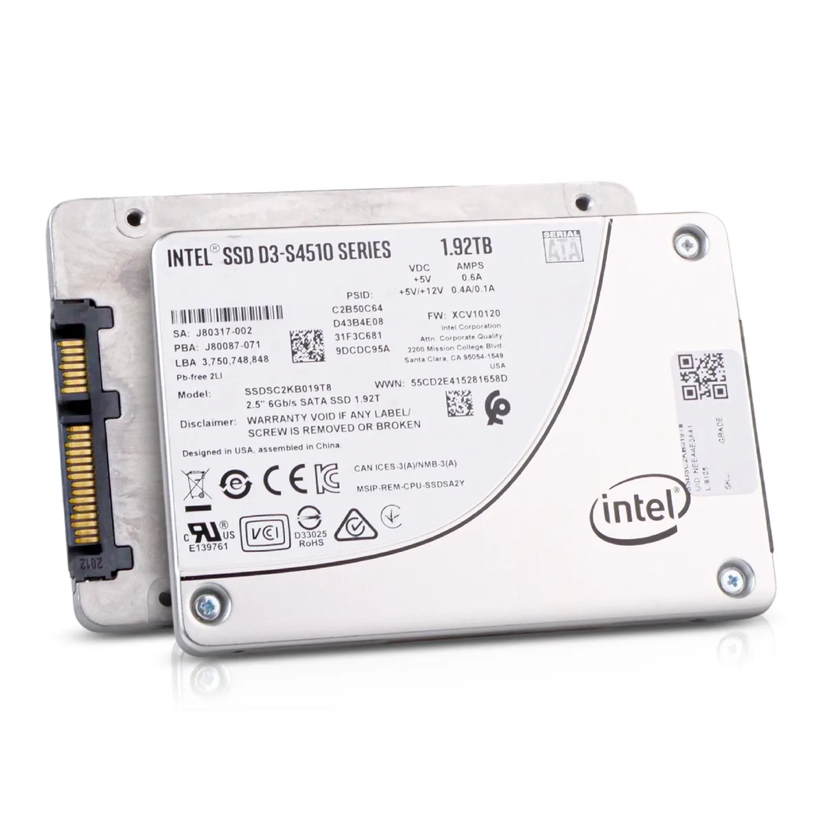 Intel Intel D3-S4510 SSDSC2KB019T8 1.92TB SATA 2.5in enterprise SSD — fotografia produktu