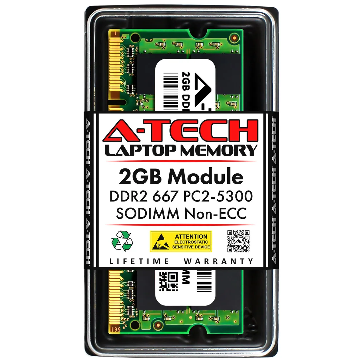 A-Tech A-Tech 2GB DDR2 667MHz SODIMM PC2-5300 CL5 1.8V 200-Pin laptop RAM — صورة المنتج