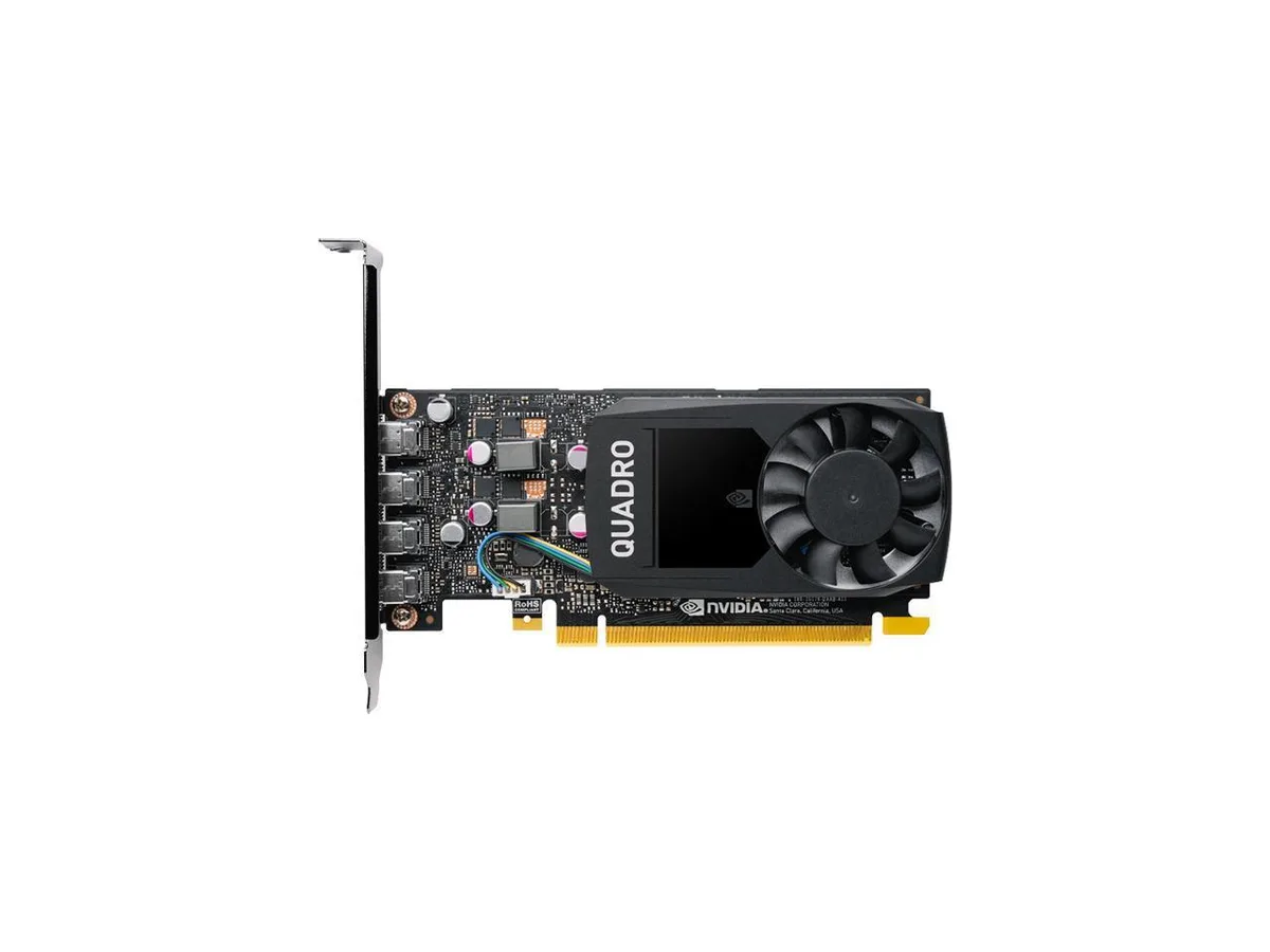 Low-profile workstation graphics card with single-slot cooler and four Mini DisplayPort outputs