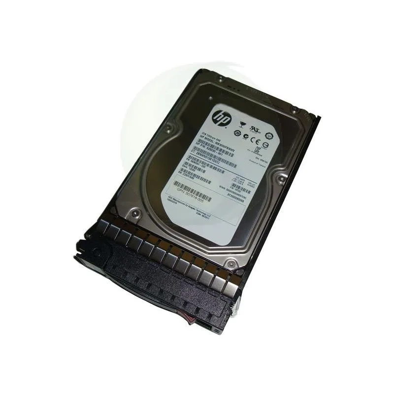Silver 3.5 inch SAS hard drive with green circuit board visible