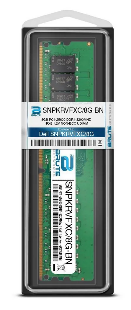Brute Networks Brute Networks Dell Compatible 8GB DDR4-3200 1Rx8 1.2V UDIMM — photo du produit