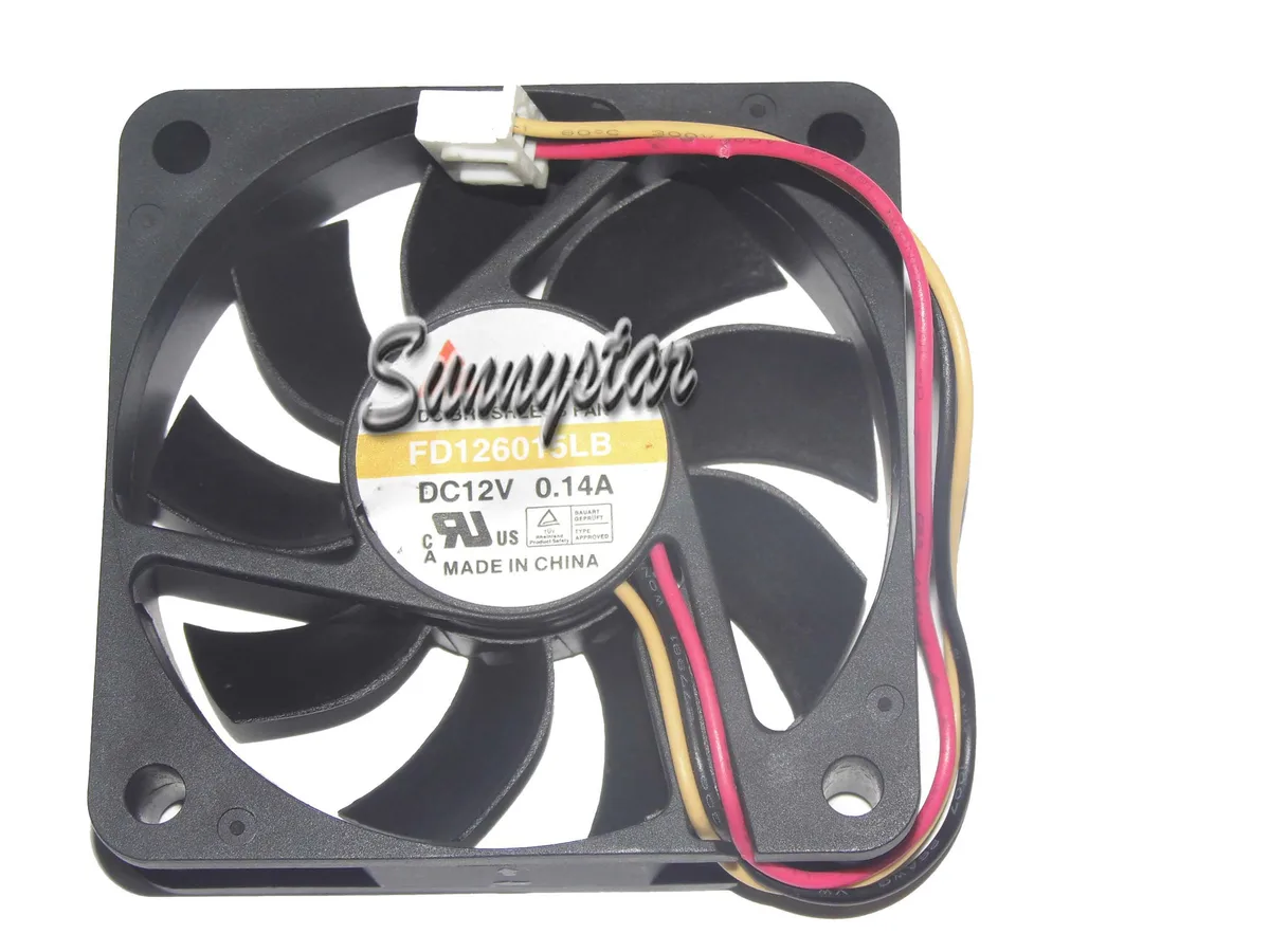 Zyvpee Zyvpee FD126015LB 6015 12V .14A 3-pin ball bearing 60x60x15mm case fan — ภาพสินค้า