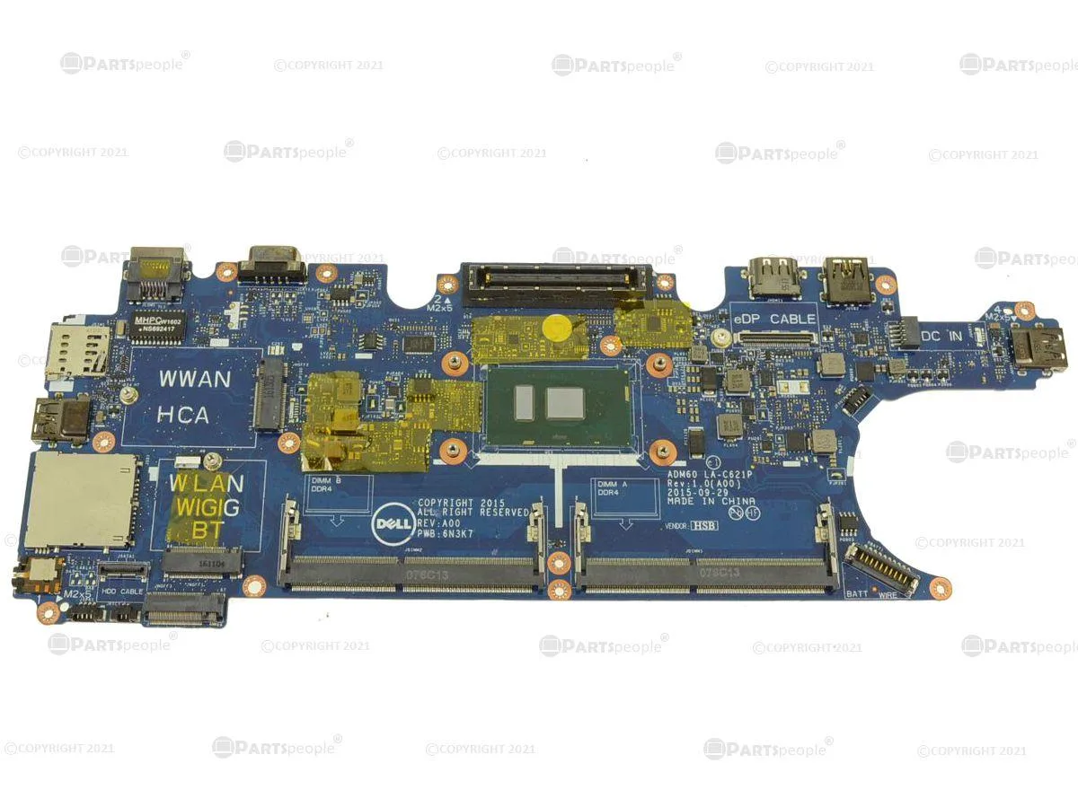 DELL DELL Latitude E5270 Motherboard i5-6300U 2.4GHz DV5YH — product photo