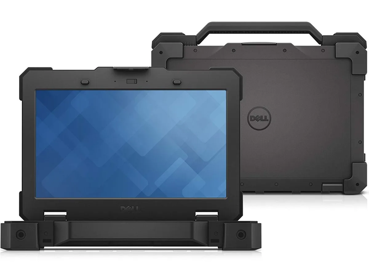 Thick rugged laptop with reinforced corners and handle