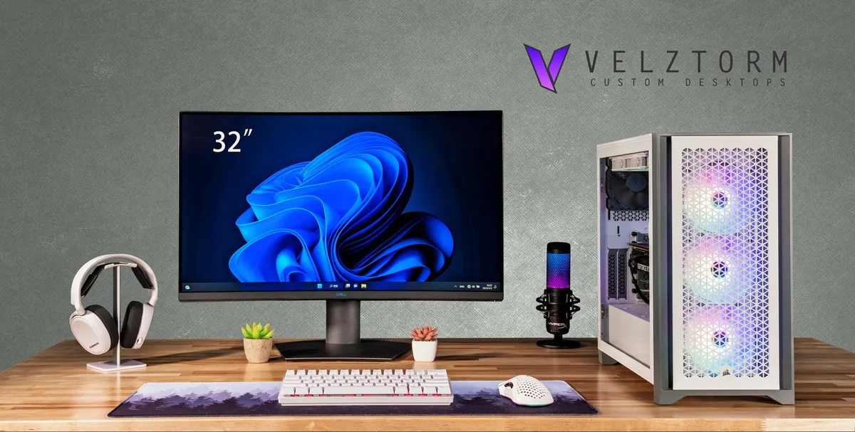 Velztorm Velztorm White Armix gaming PC Ryzen 9 7900X RTX 5070 Ti 32GB DDR5 2TB — fotografija proizvoda