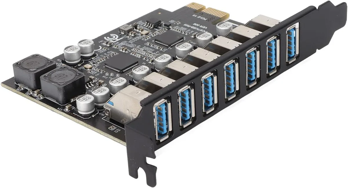 ESTONE ESTONE PCIE27USBA 7-Port USB 3.2 Gen1 PCIe Expansion Card Front 5.0 Gbps — zdjęcie produktu