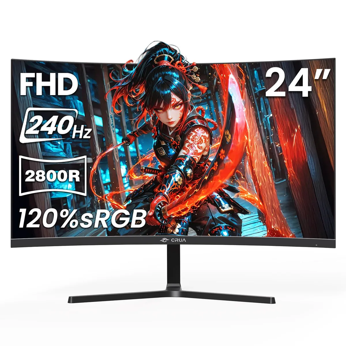 CRUA CRUA 24" Curved FHD 240Hz Gaming Monitor Black — product photo