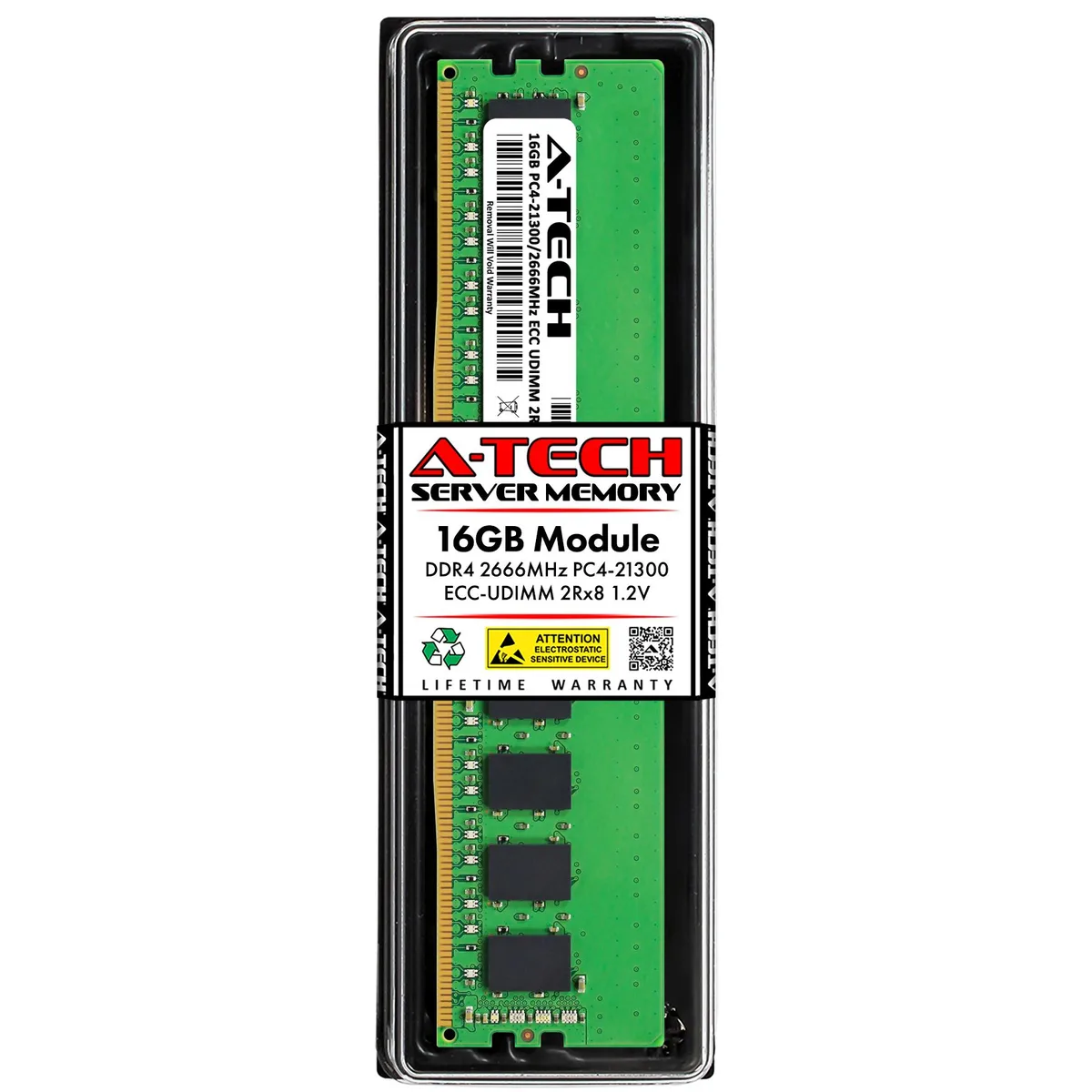 A-Tech A-Tech 16GB DDR4 2666 ECC UDIMM 2Rx8 Kingston KSM26ED8/16HD KTD-PE426E/16G KTH-PL426E/16G Server Memory — product photo