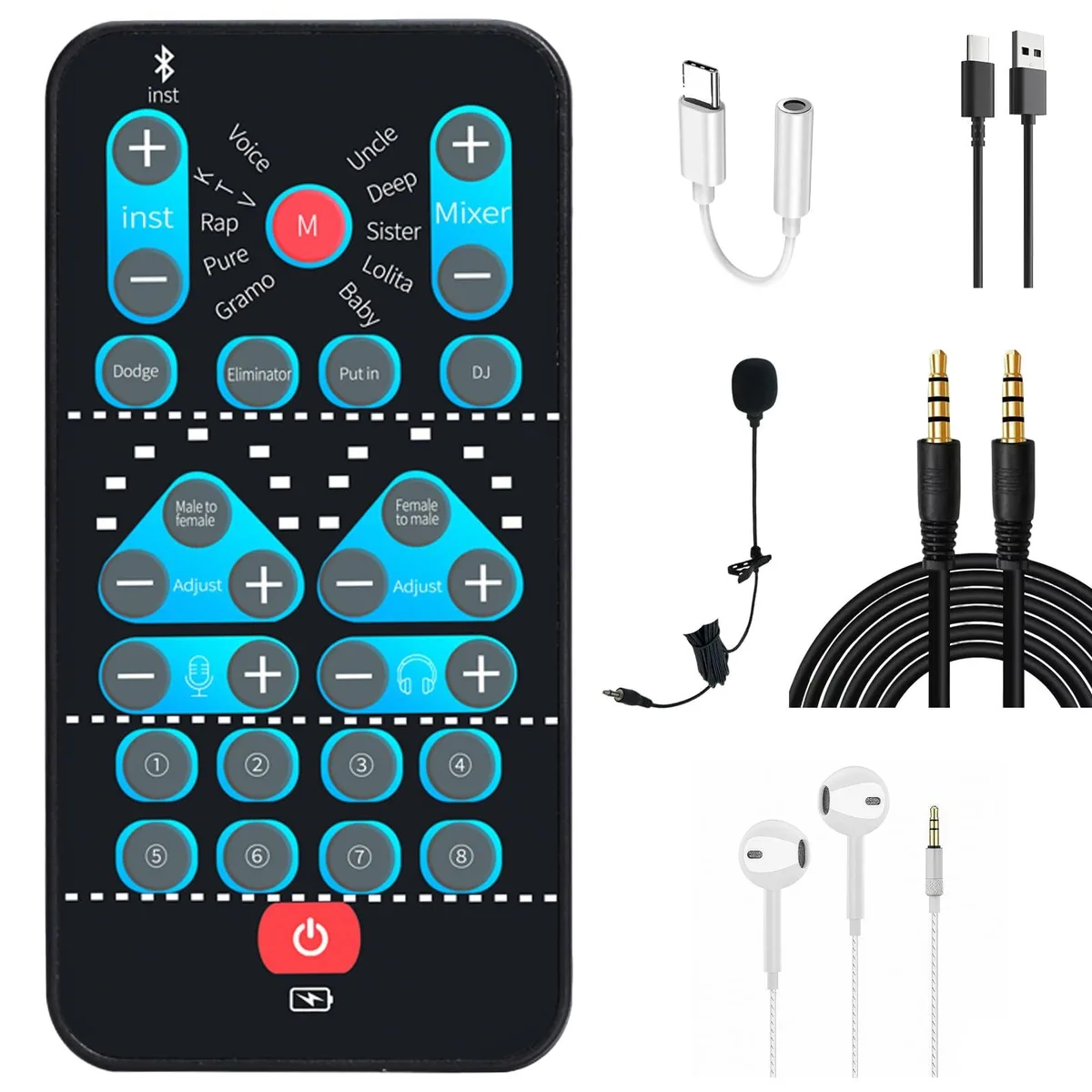 Generic M10 Voice Changer Sound Card USB 12 modes 8 effects — 제품 사진