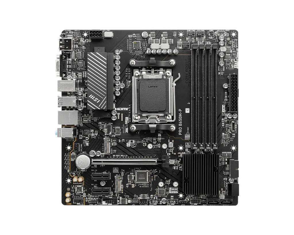 Green Micro ATX motherboard with silver heatsinks and black slots