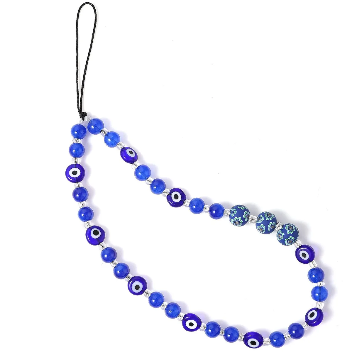 540969-SALZZ-A Evil Eye Glass Bracelet Blue 18cm — product photo