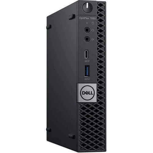Small black desktop tower, compact square shape, matte finish